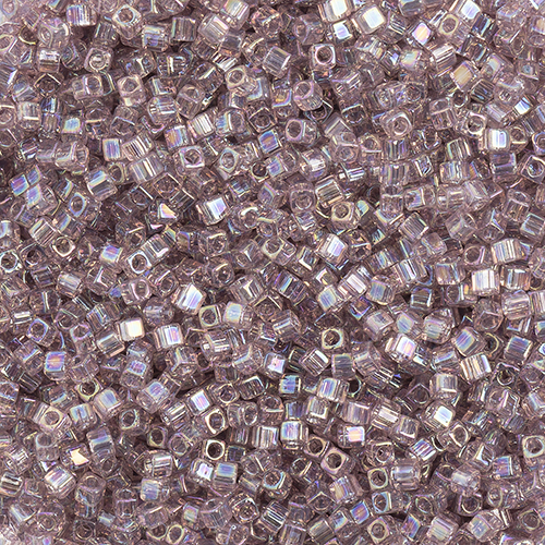 Miyuki Square/Cube Beads 1.8mm apx 20g Lilac Transparent AB image