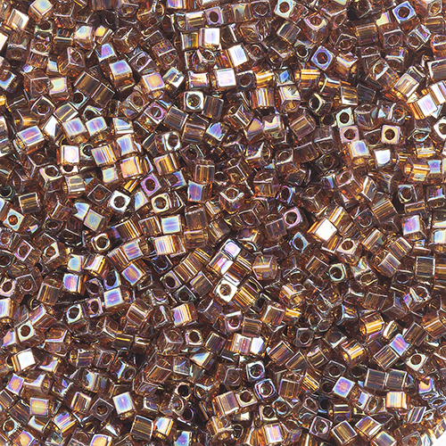 Miyuki Square/Cube Beads 1.8mm apx 20g Topaz Transparent AB image