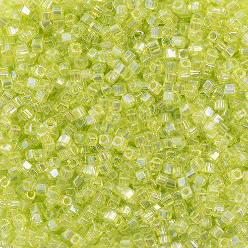 Miyuki Square/Cube Beads 1.8mm Chartreuse Transparent AB image