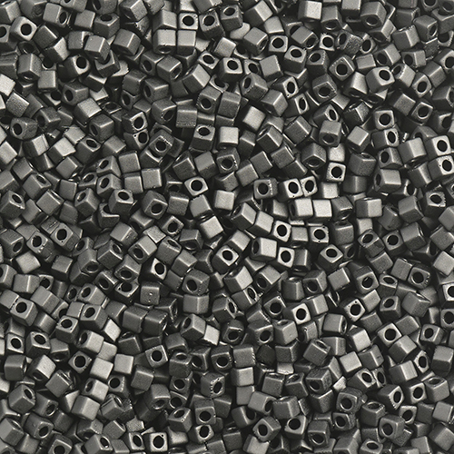 Miyuki Square/Cube Beads 1.8mm apx 20g Black Opaque Matte image