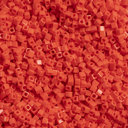 Miyuki Square/Cube Beads 1.8mm apx 20g Red Vermillion Opaque image