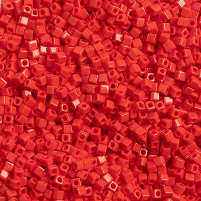 Miyuki Square/Cube Beads 1.8mm apx 20g Red Opaque image