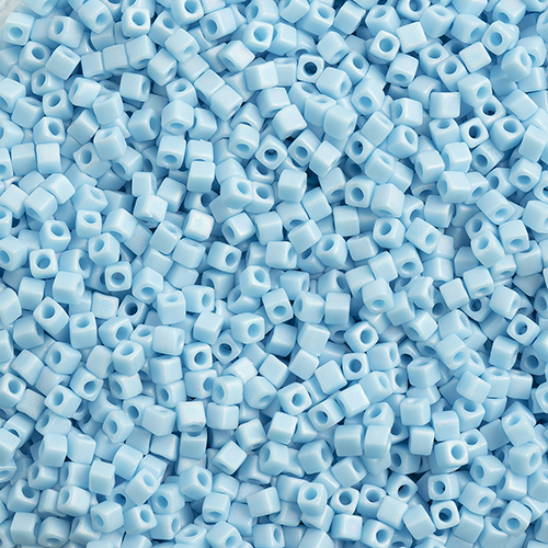 Miyuki Square/Cube Beads 1.8mm Light Blue Opaque AB Matte image