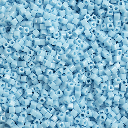 Miyuki Square/Cube Beads 1.8mm apx 20g Light Blue Opaque image