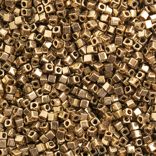 Miyuki Square/Cube Beads 1.8mm apx 20g Light Bronze Opaque Metallic image