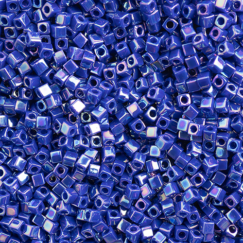 Miyuki Square/Cube Beads 1.8mm Cobalt Blue Opaque AB image