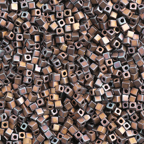 Miyuki Square/Cube Beads 1.8mm apx 20g Copper AB Matte Metallic image