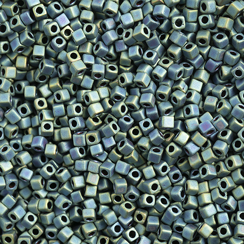 Miyuki Square/Cube Beads 1.8mm apx 20g Cobalt AB Matte Metallic image