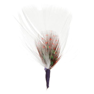 HAT TRIMS FEATHER FAN SHAPE 7CM WHITE/RED/GREEN/BLACK image