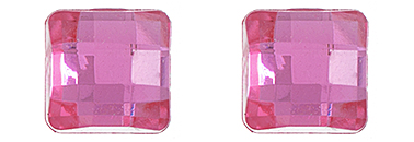 Acrylic Square Facetted 10mm Hot Pink | 10608765-12 | John Bead