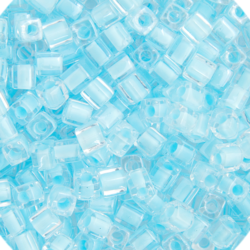 Miyuki Sq. (Cube) 3mm Blue Lined Luster | 690SB03-0238V